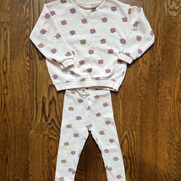 Zara Kids Floral Pajama Set - Pink and Multicolor - Picture 1 of 6